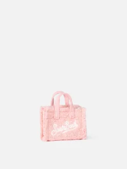 Schlüsselanhänger aus rosa Tweedstoff mit Logo-Stickerei