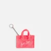 Schlüsselhalter aus Frottee in Fluo-Rosa