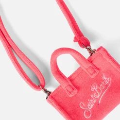 Schlüsselhalter aus Frottee in Fluo-Rosa