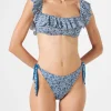 Schulterfreier Damen-Bikini mit Blumenprint | Hergestellt aus Liberty-Stoff