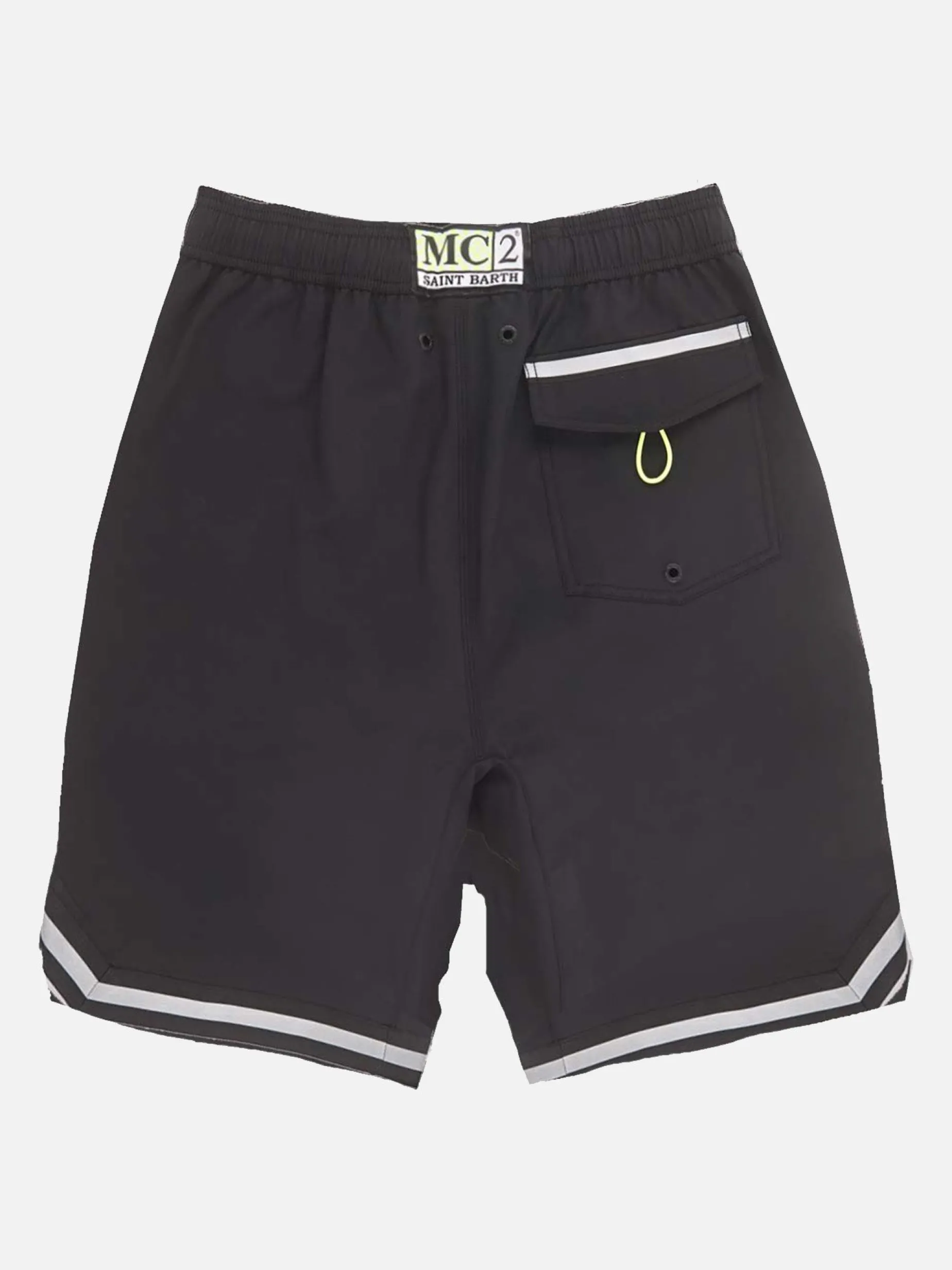 Schwarze Badeshorts im Surf-Stil