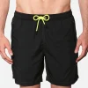 Schwarze Herren-Badeshorts mit Reißverschluss