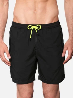 Schwarze Herren-Badeshorts mit Reißverschluss
