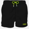 Schwarze Herren-Badeshorts mit Milan-Patch | MAILAND SONDERAUSGABE