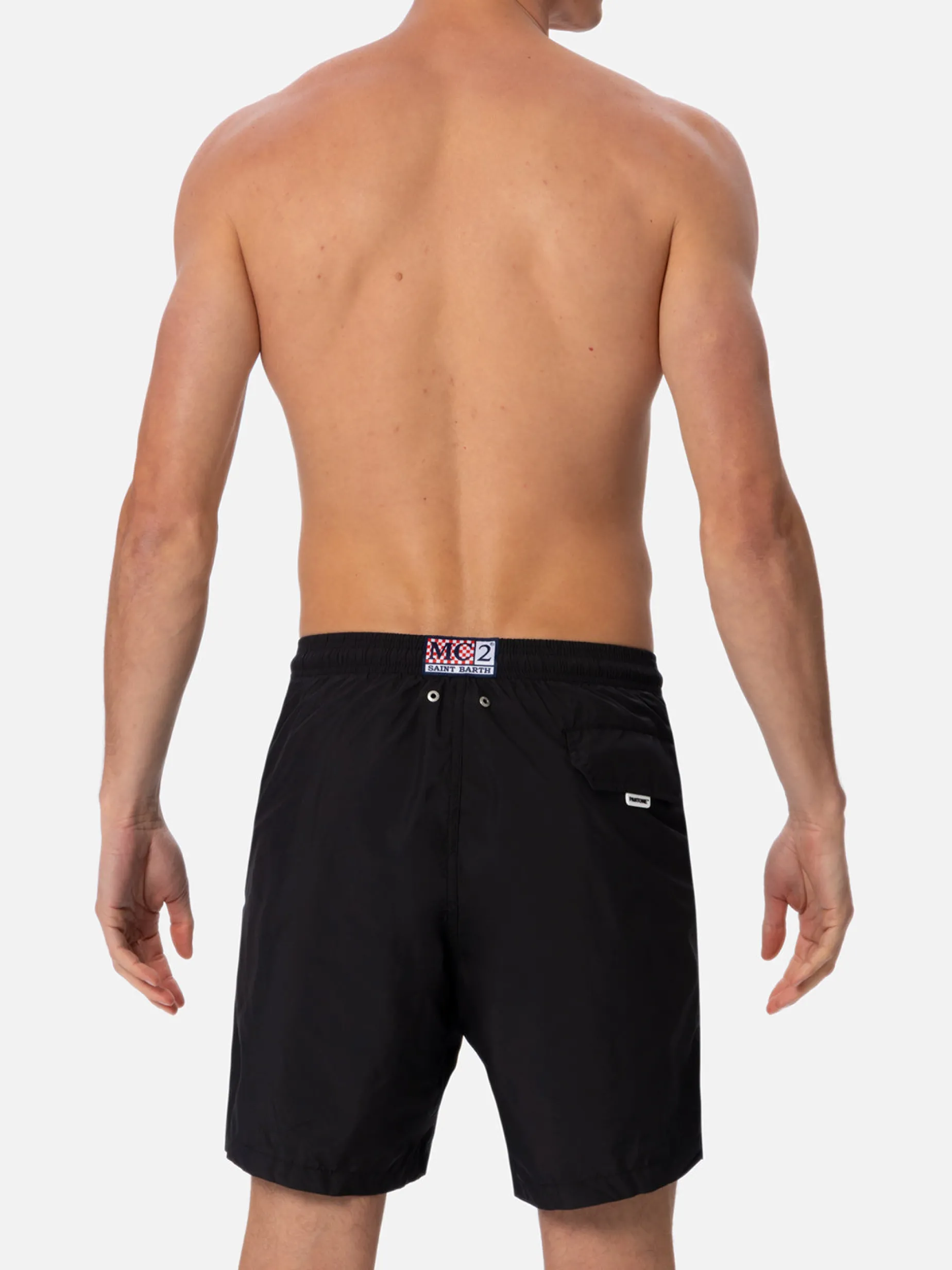 Schwarze Herren-Badeshorts aus leichtem Stoff Lighting Pantone | PANTONE-SONDERAUSGABE