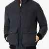 Schwarze Herren-Thermojacke in Mélange-Optik
