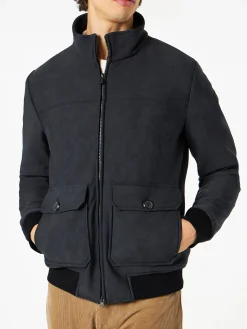 Schwarze Herren-Thermojacke in Mélange-Optik