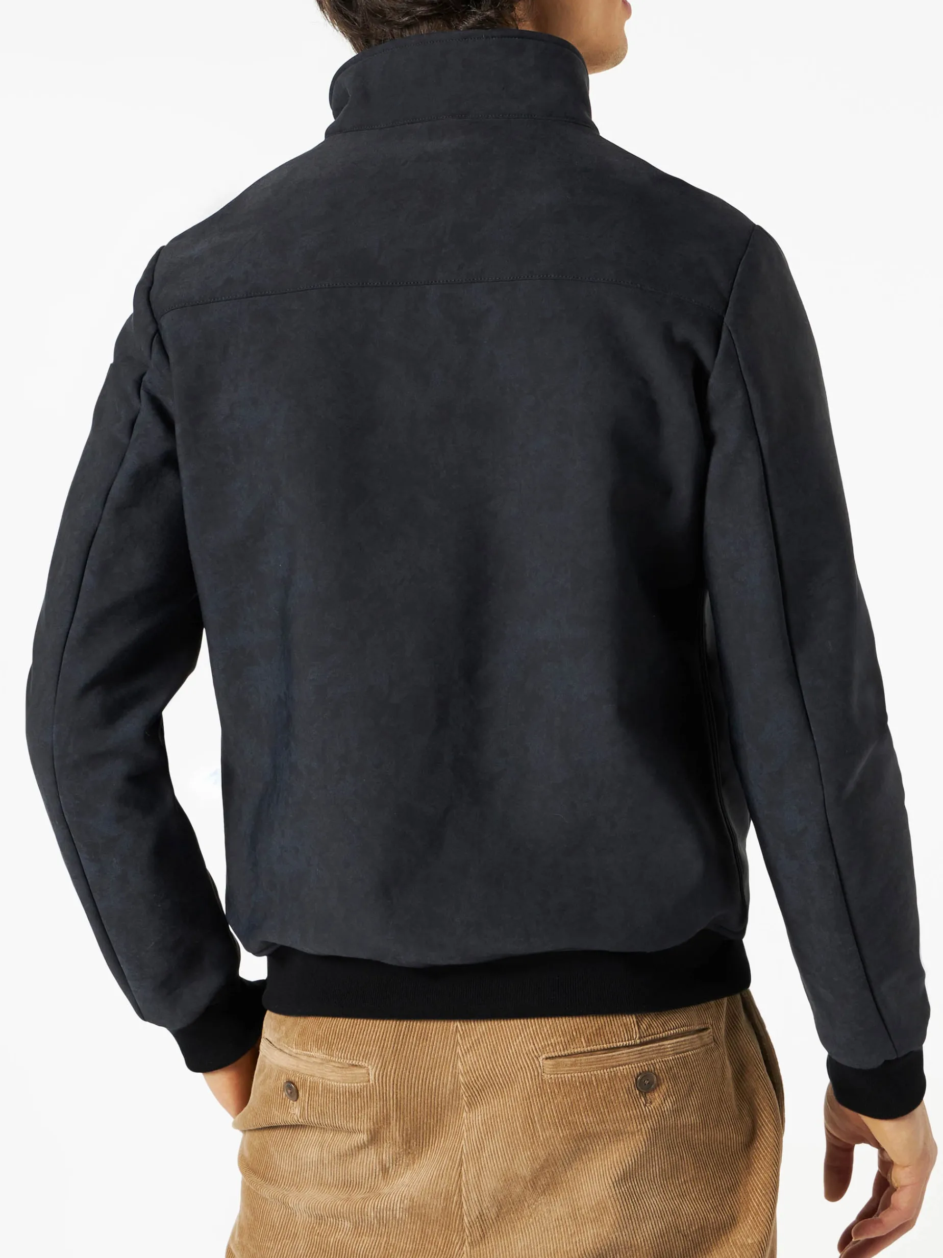 Schwarze Herren-Thermojacke in Mélange-Optik