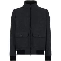 Schwarze Herren-Thermojacke in Mélange-Optik