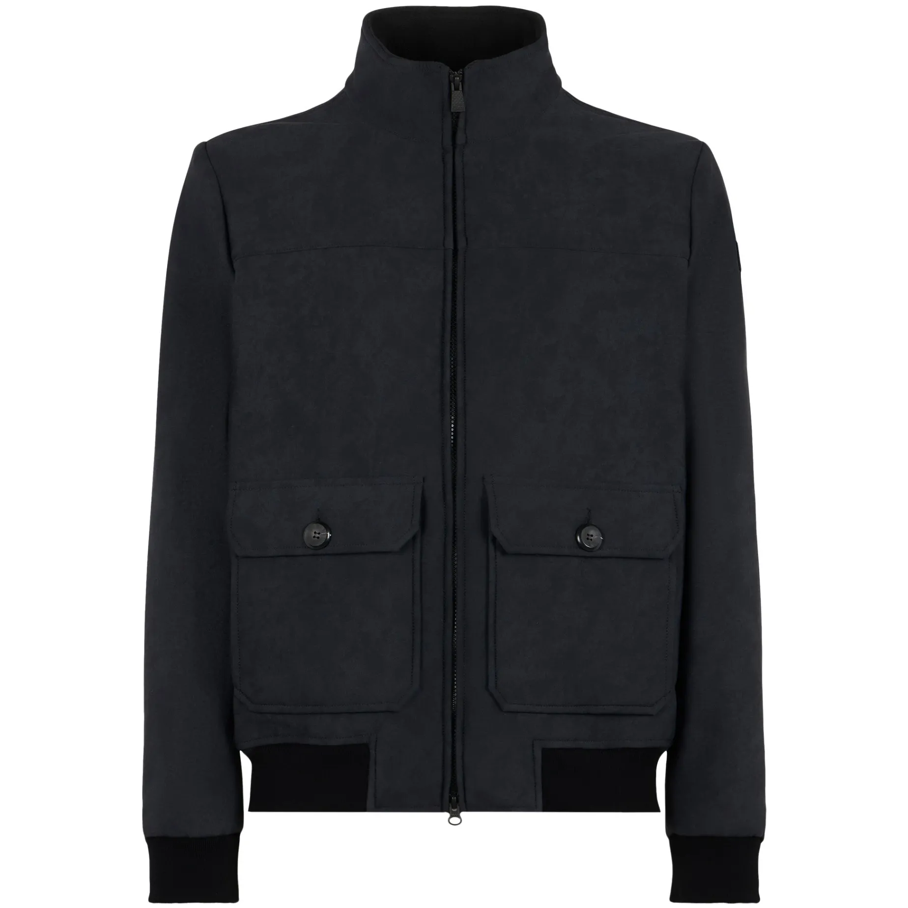 Schwarze Herren-Thermojacke in Mélange-Optik