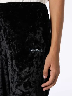 Schwarze Jogginghose aus Chenille für Damen Yvonne