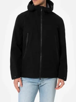 Schwarze 3-Lagen-Kapuzenjacke Parson für Herren