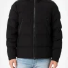 Schwarze Steppjacke mit Kapuze für Herren von Maier