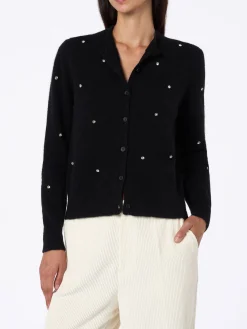Schwarze Strickjacke Bellamy für Damen mit Strasssteinen