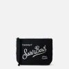 Schwarze Tweed-Pochette Aline mit Logo-Stickerei