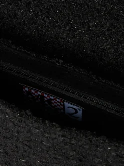 Schwarze Tweed-Umhängetasche Tita mit Saint Barth-Stickerei