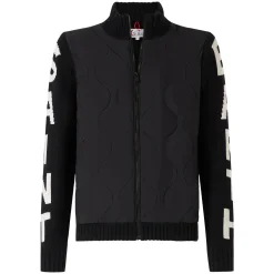 Schwarze wattierte Herrenjacke