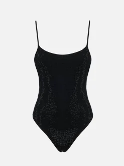Schwarzer Damen-Badeanzug Cecille mit Strasssteinen