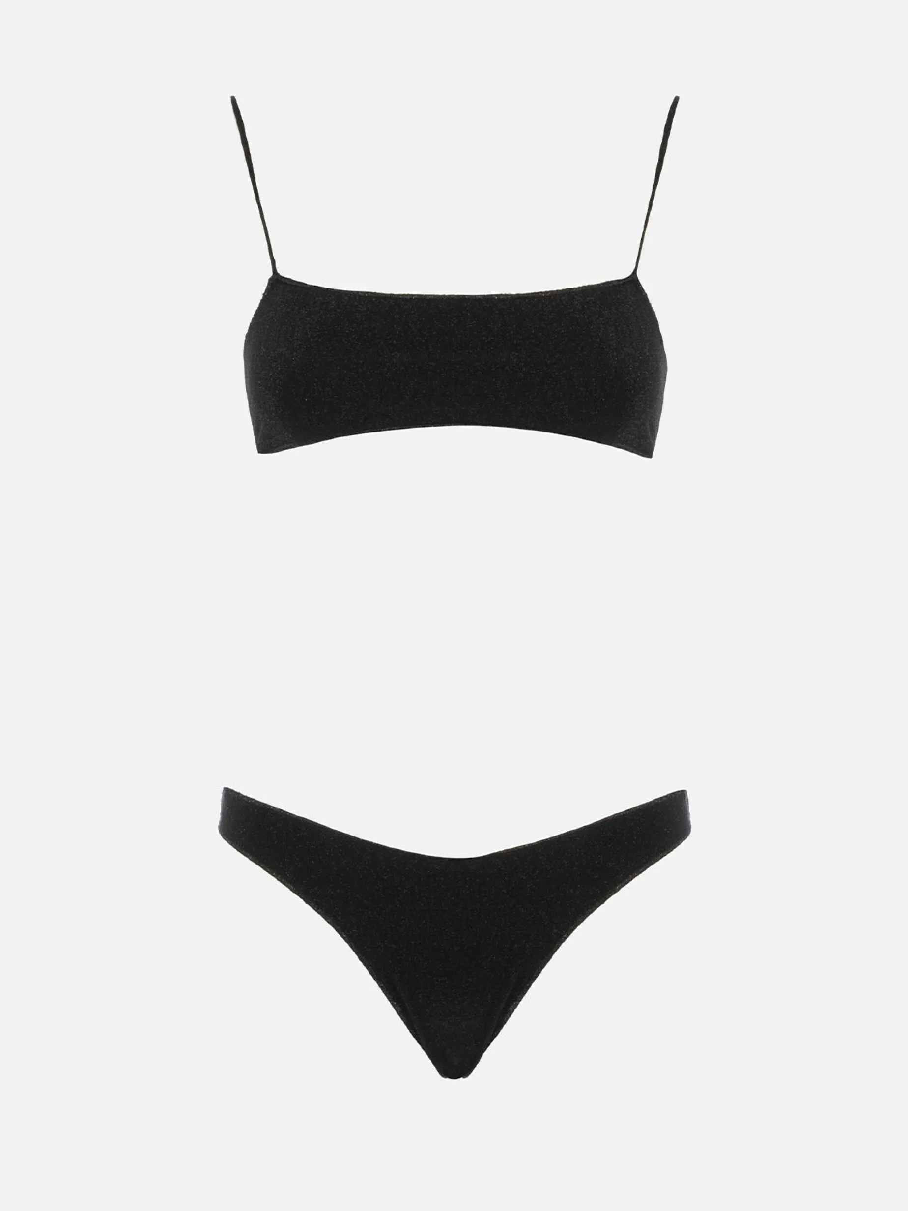 Schwarzer Damen-Bralette-Bikini aus Lurex Sadie Naomi
