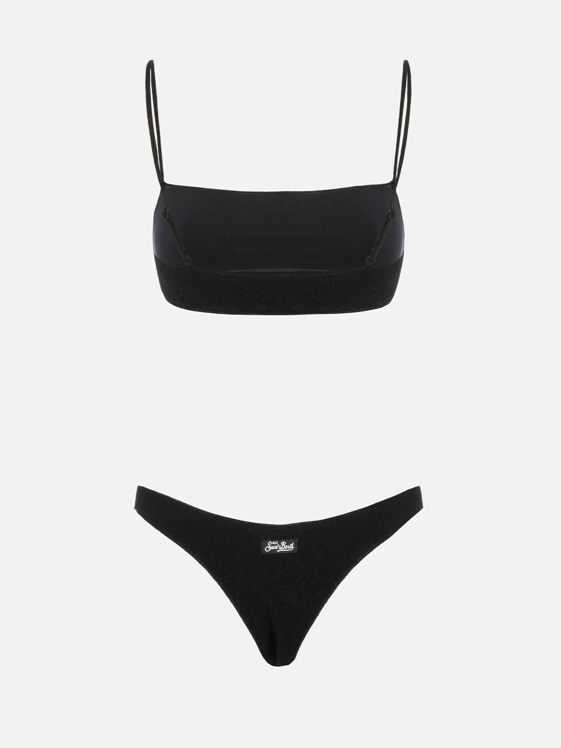 Schwarzer Damen-Bralette-Bikini aus Lurex Sadie Naomi