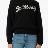 Schwarzer Damenpullover Louise mit St. Moritz Strass-Verzierung | ST. MORITZ TOP OF THE WORLD SPECIAL EDITION