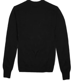 Schwarzer Damenpullover mit Maleducata Lurex-Stickerei