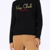 Schwarzer Damenpullover New Queen mit Stickerei Vip Club Cortina | VIP CLUB CORTINA SONDEREDITION