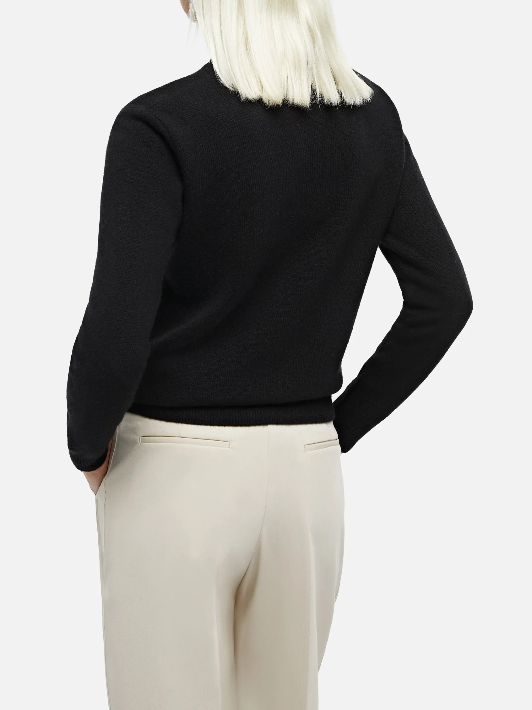 Schwarzer Damenpullover New Queen mit Adoro-Print