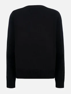 Schwarzer Fair-Isle-Pullover Kyla für Damen mit St. Moritz-Print
