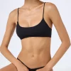 Schwarzer gerippter Bralette-Bikini für Damen Judy Naomi