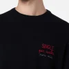 Schwarzer Herrenpullover Heron mit Single per scelta non mia-Stickerei