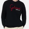Schwarzer Herrenpullover Heron mit Gstaad Apres Ski-Stickerei