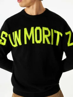 Schwarzer Herrenpullover mit Schriftzug