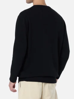 Schwarzer Herrenpullover Heron mit St. Barth Apres Ski-Stickerei