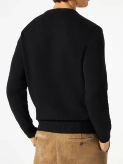 Schwarzer Herrenpullover Cortina Pirates mit Fluo-Stickerei