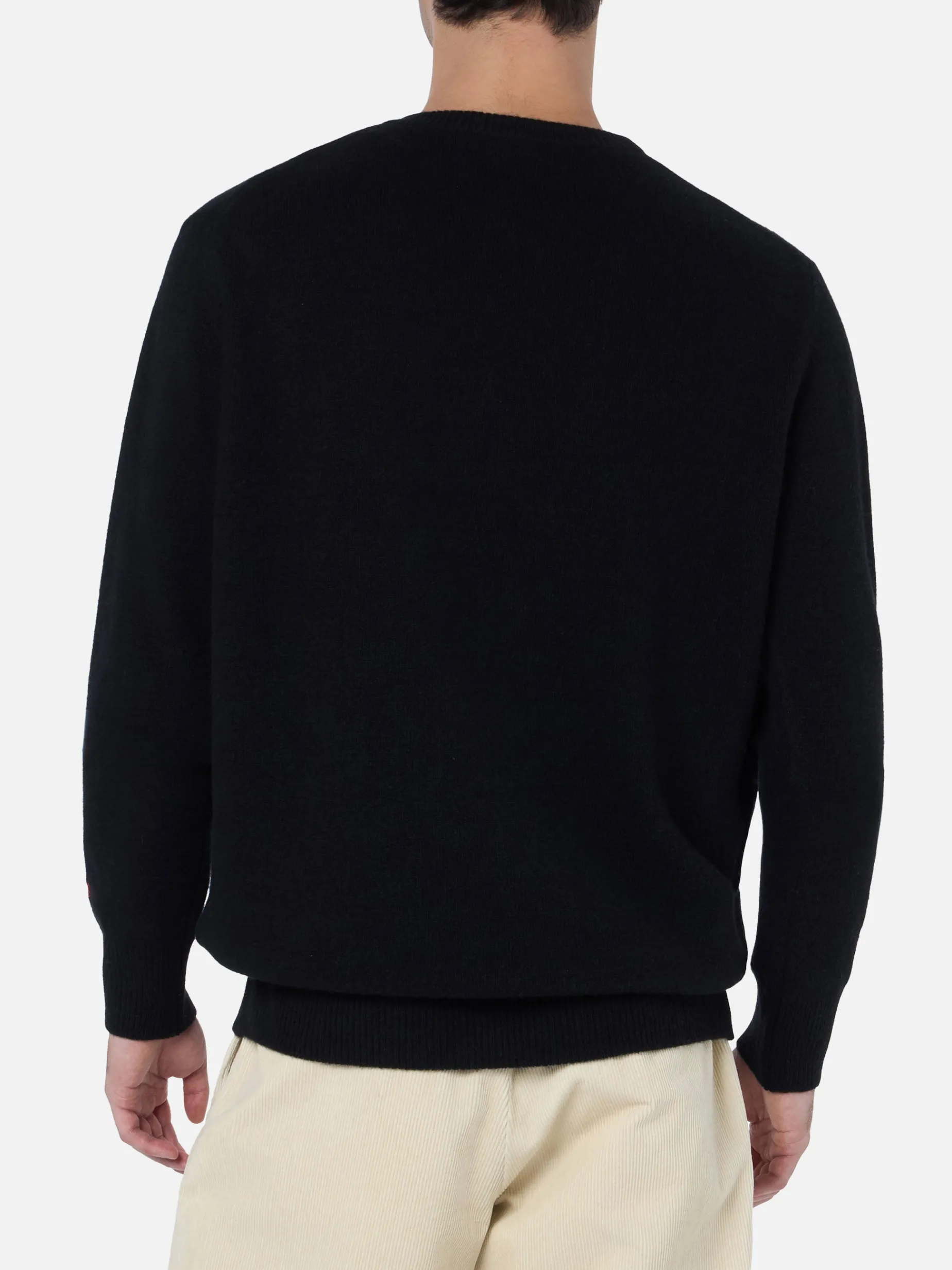Schwarzer Herrenpullover Heron mit Vacanze VIP-Stickerei | VIP CLUB CORTINA SONDEREDITION