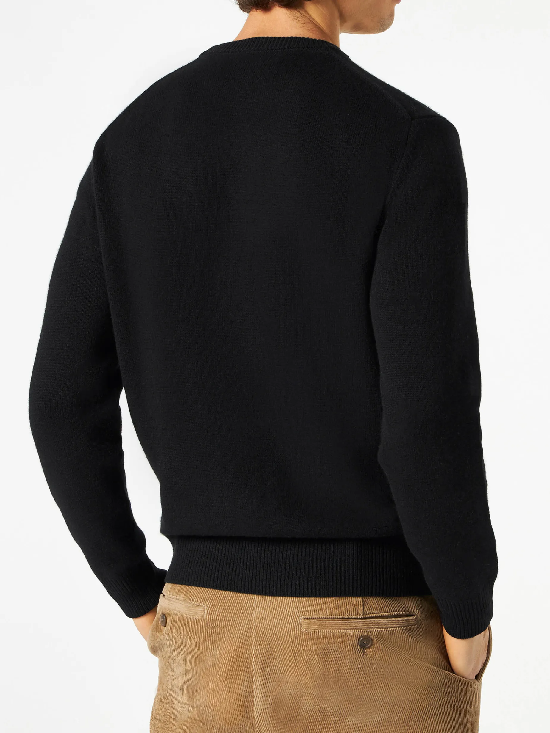 Schwarzer Herrenpullover Cortina Pirates mit Fluo-Stickerei