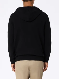 Schwarzer Kapuzenpullover aus Lambswool für Herren Notting