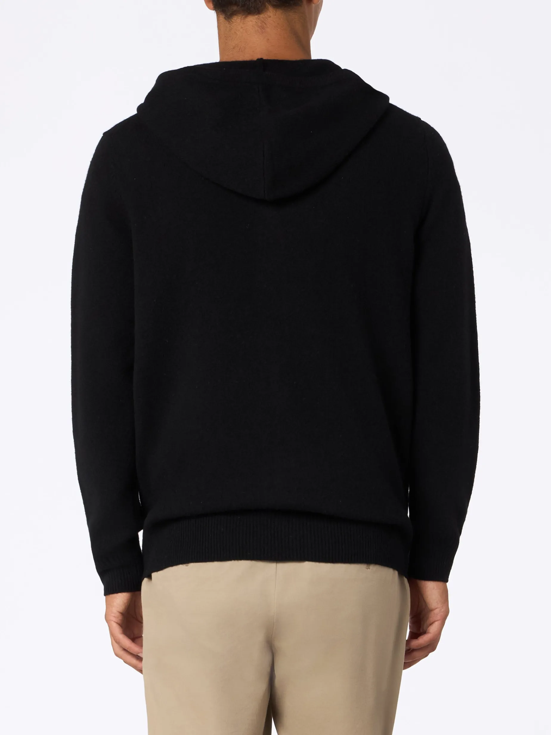 Schwarzer Kapuzenpullover aus Lambswool für Herren Notting
