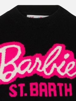Schwarzer Pullover für Mädchen mit Rundhalsausschnitt und Barbie-Aufdruck | BARBIE-SONDEREDITION