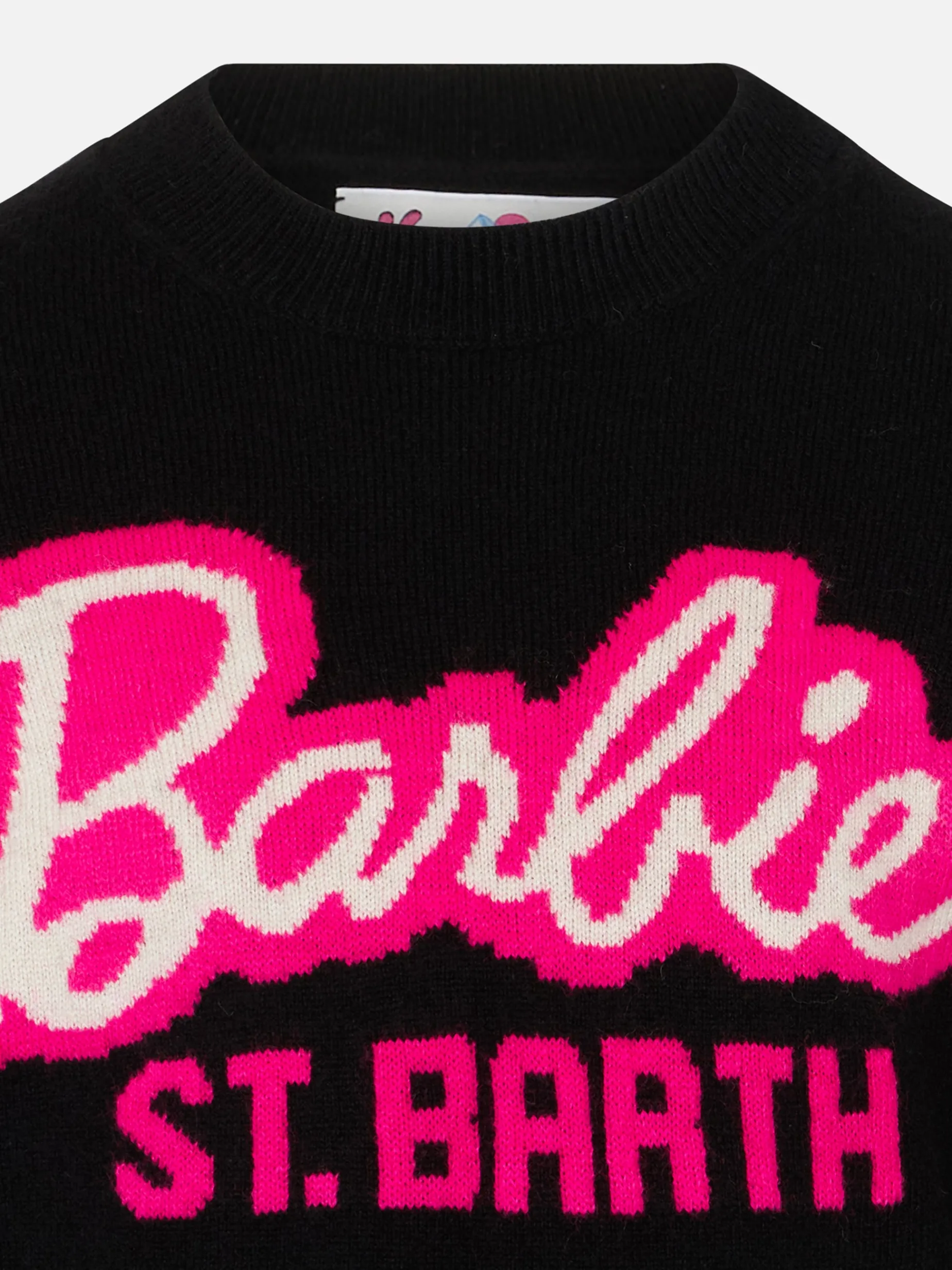 Schwarzer Pullover für Mädchen mit Rundhalsausschnitt und Barbie-Aufdruck | BARBIE-SONDEREDITION