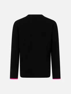 Schwarzer Pullover für Mädchen mit Rundhalsausschnitt und Barbie-Aufdruck | BARBIE-SONDEREDITION