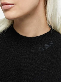 Schwarzer Pullover Sorbonne aus Kaschmirmischung für Damen