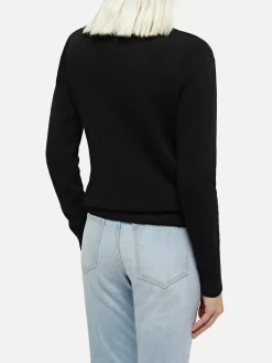 Schwarzer Pullover Sorbonne aus Kaschmirmischung für Damen