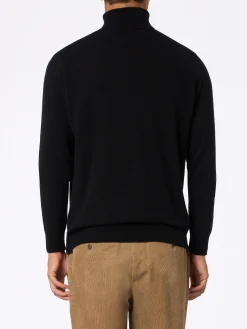 Schwarzer Rollkragenpullover aus Kaschmirmischung für Herren Bond