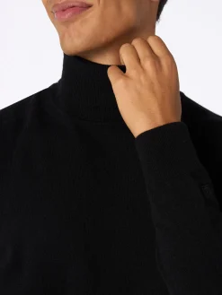 Schwarzer Rollkragenpullover aus Kaschmirmischung für Herren Bond