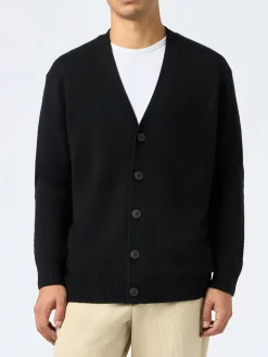 Schwarzer Strickjackenpullover aus Kaschmirmischung für Herren von Herrison
