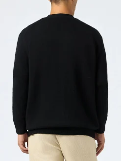 Schwarzer Strickjackenpullover aus Kaschmirmischung für Herren von Herrison