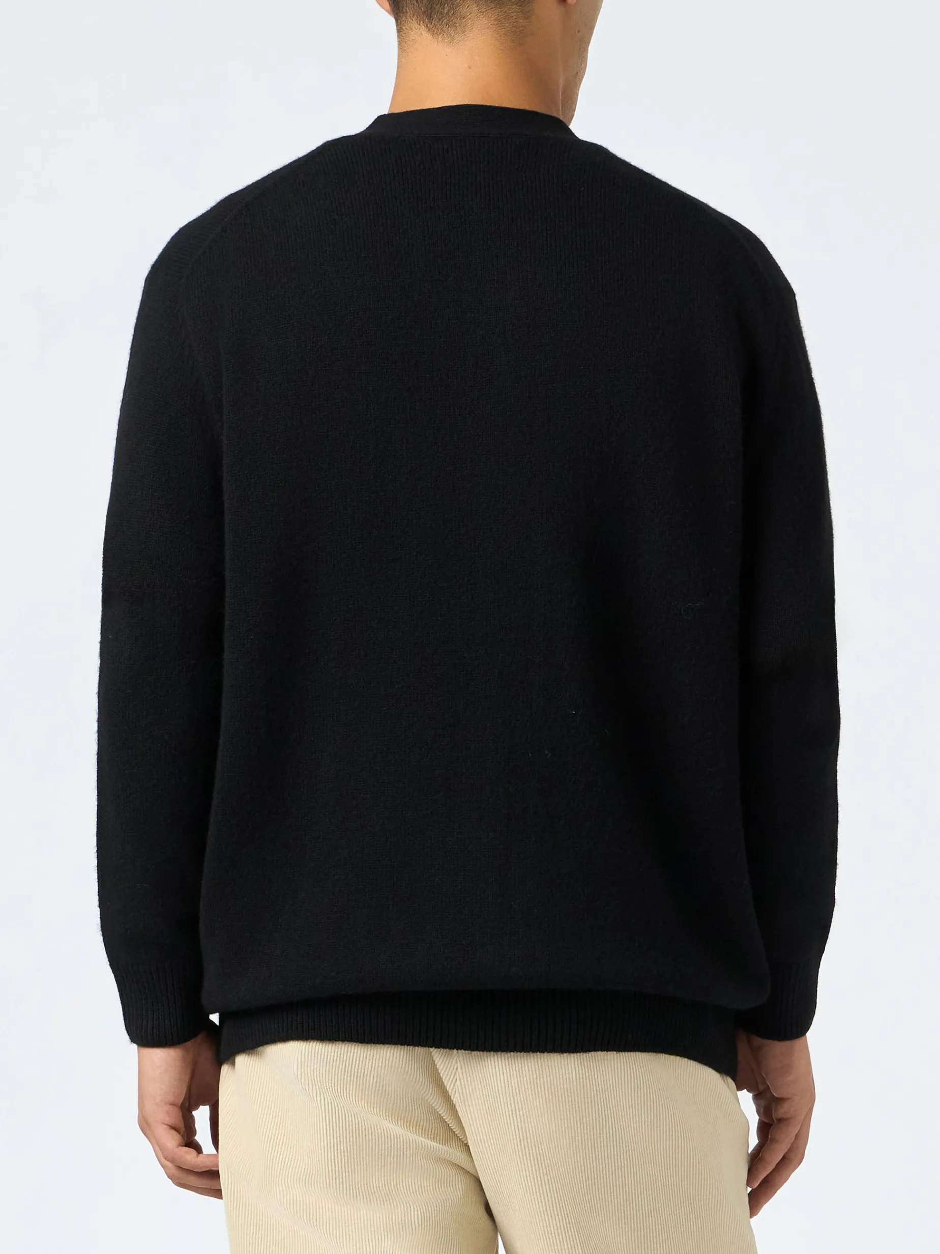 Schwarzer Strickjackenpullover aus Kaschmirmischung für Herren von Herrison