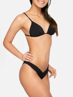 Schwarzer Triangel-Bikini für Damen